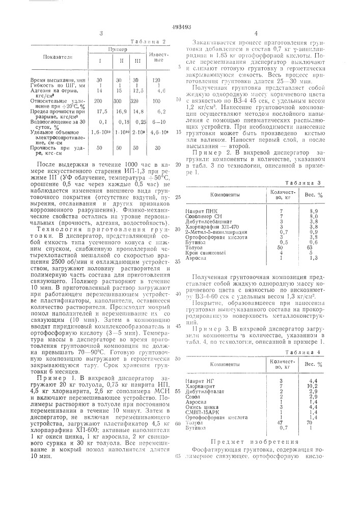 Фосфатирующая грунтовка (патент 493493)