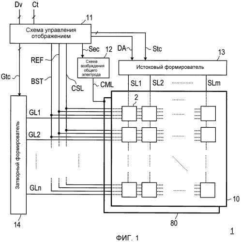 Схема пикселя и устройство отображения (патент 2504022)