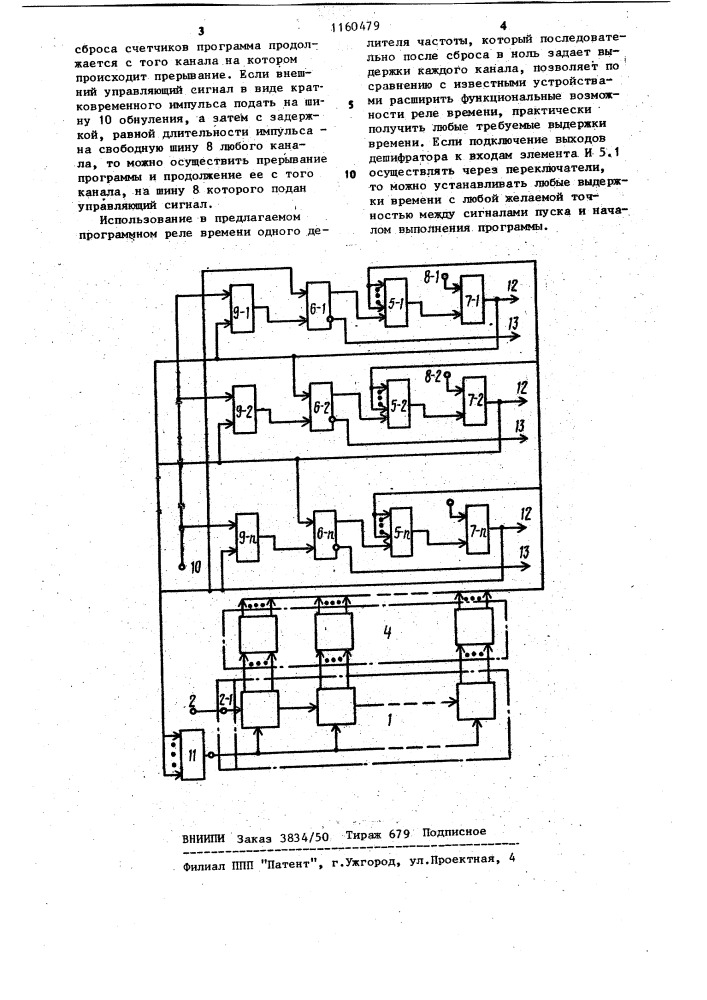 Многоканальное программное реле времени (патент 1160479)