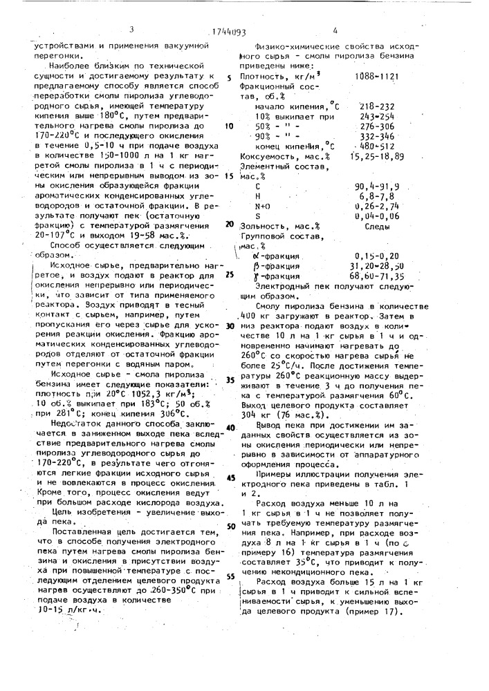 Способ получения электродного пека (патент 1744093)