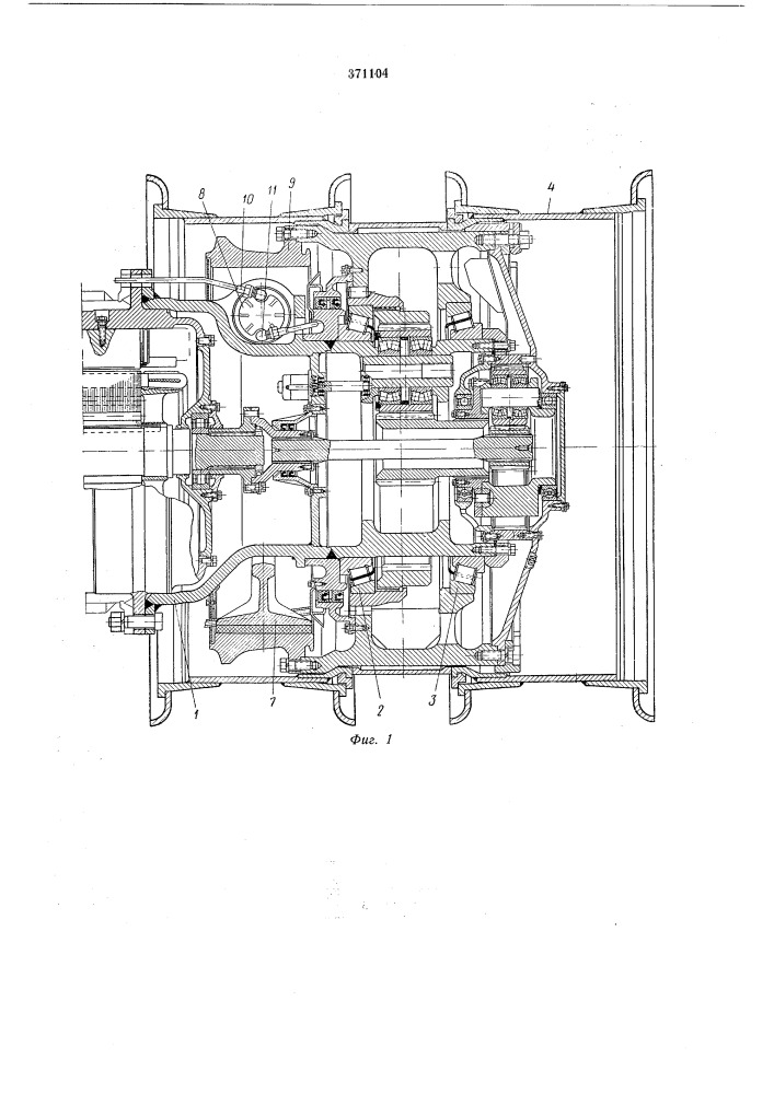 Двухрядный дифференциальный колесный редуктор (патент 371104)
