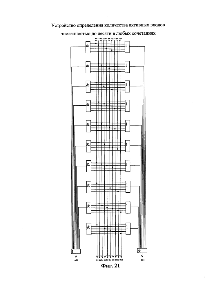 Устройство определения количества активных входов в любых сочетаниях из десяти возможных (патент 2604347)