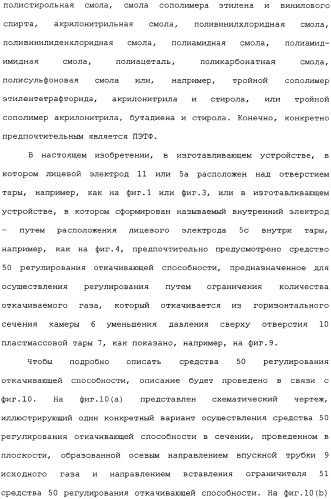 Пластмассовая тара, покрытая алмазоподобной углеродной пленкой, устройство для изготовления такой тары и способ изготовления такой тары (патент 2336365)