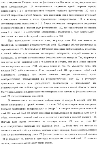 Солнечная батарея, включающая клеевую композицию с низкой скоростью проницаемости водяных паров (варианты), и способ ее изготовления (патент 2316847)