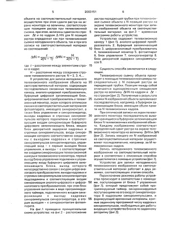 Способ записи неподвижного телевизионного изображения объекта на светочувствительный материал и устройство для его осуществления (патент 2003151)