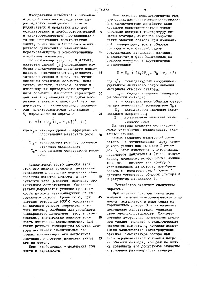 Способ определения рабочих характеристик линейного асинхронного электродвигателя (патент 1176272)