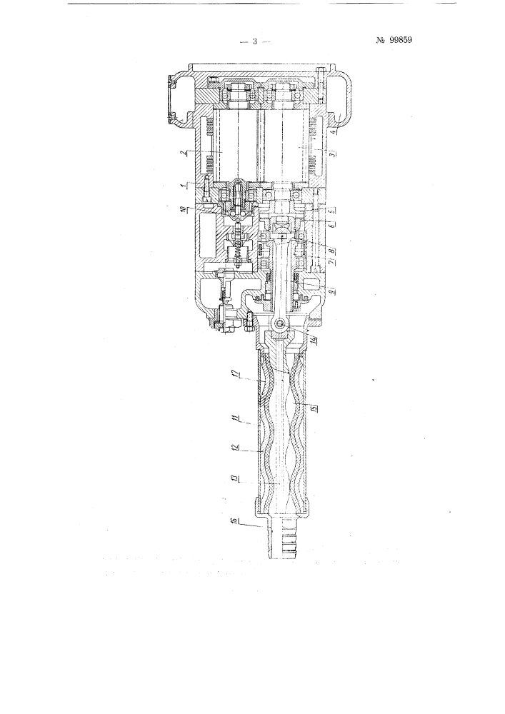 Винтовой насос с пневматическим приводом (патент 99859)