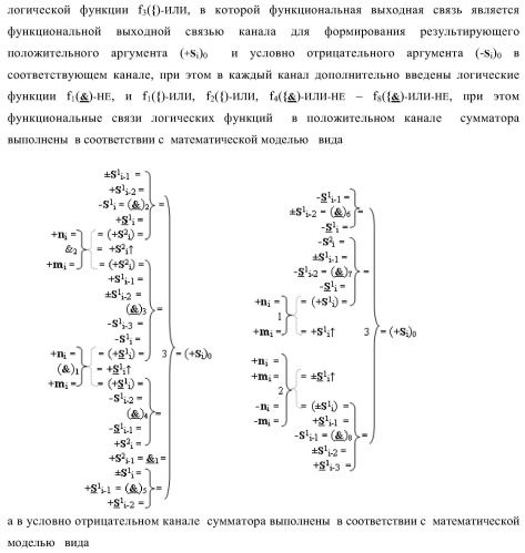 Функциональная входная структура сумматора с избирательным логическим дифференцированием d*/dn первой промежуточной суммы &#177;[s1 i] минимизированных структур аргументов слагаемых &#177;[ni]f(+/-)min и &#177;[mi]f(+/-)min (варианты) (патент 2424548)