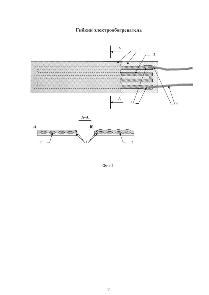 Гибкий электрообогреватель (патент 2613497)