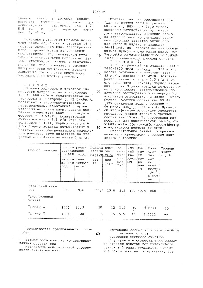 Способ биохимической очистки сточных вод производства синтетических жирозаменителей (патент 695972)