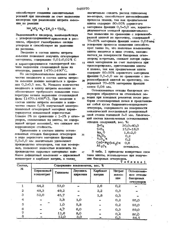 Способ изготовления электроплавленого бакорового огнеупора (патент 948970)