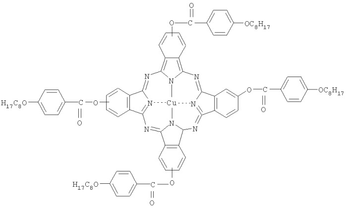 Тетра-4-({4 -[(4&quot;-октилоксибензоил)окси]бензоил}окси)фталоцианин меди (патент 2313545)