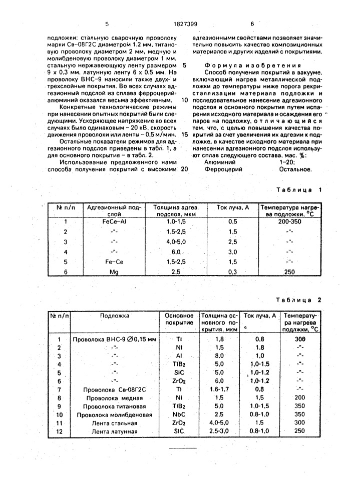 Способ получения покрытий в вакууме (патент 1827399)