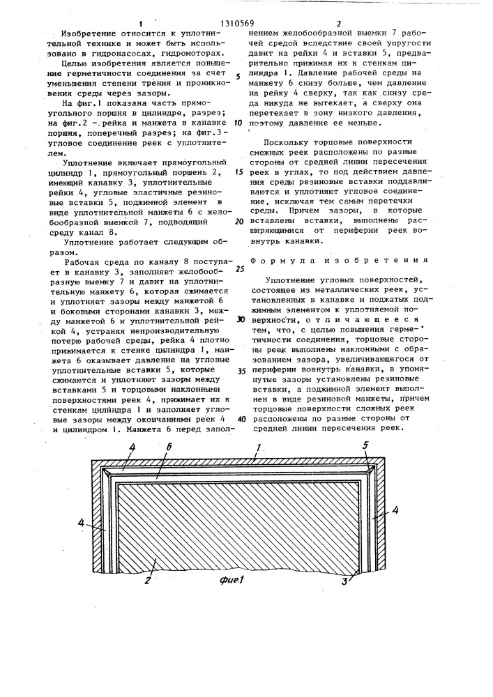 Уплотнение (патент 1310569)