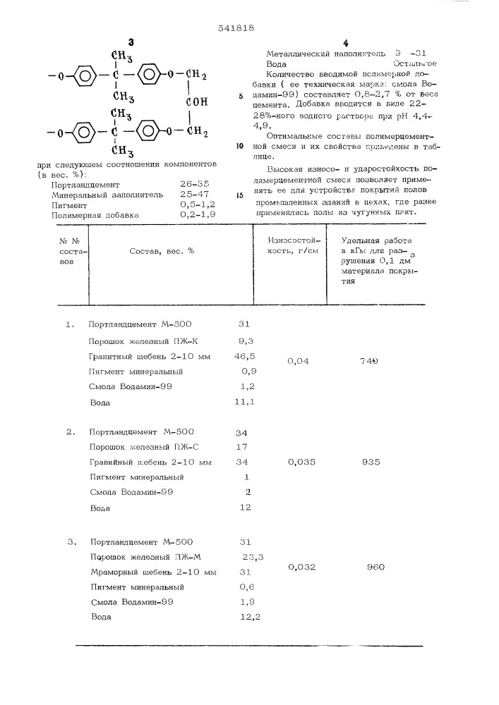 Полимерцементная смесь (патент 541818)
