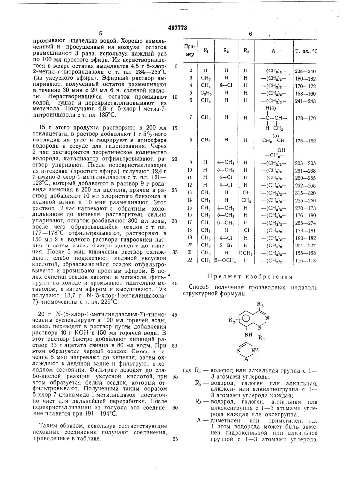 Способ получения производных индазола (патент 497773)