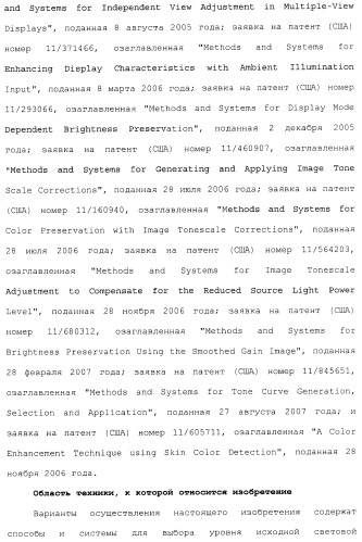 Способы и системы для управления источником исходного света дисплея с обработкой гистограммы (патент 2456679)