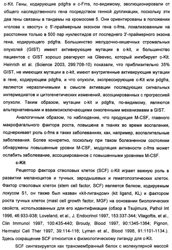 Соединения, модулирующие активность c-fms и/или c-kit, и их применения (патент 2452738)