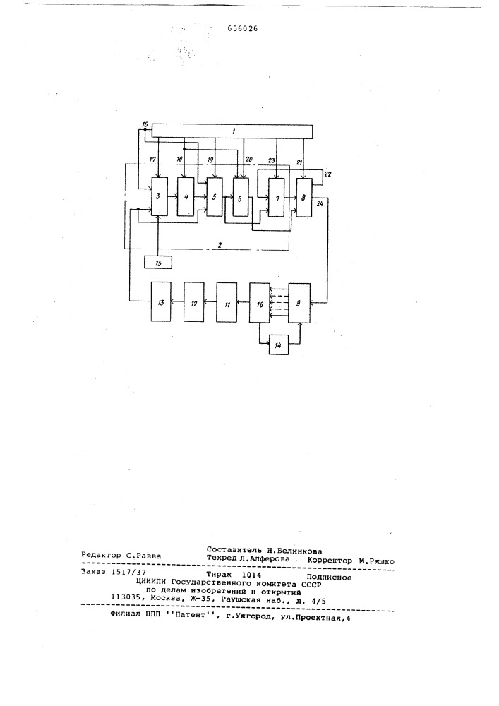 Цифровой следящий электропривод (патент 656026)