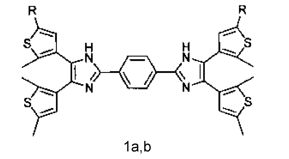 Способ получения 1,3-бис- и 1,4-бис(4,5-ди[тиофен-3-ил]-1н-имидазол-2-ил)бензолов (патент 2614447)