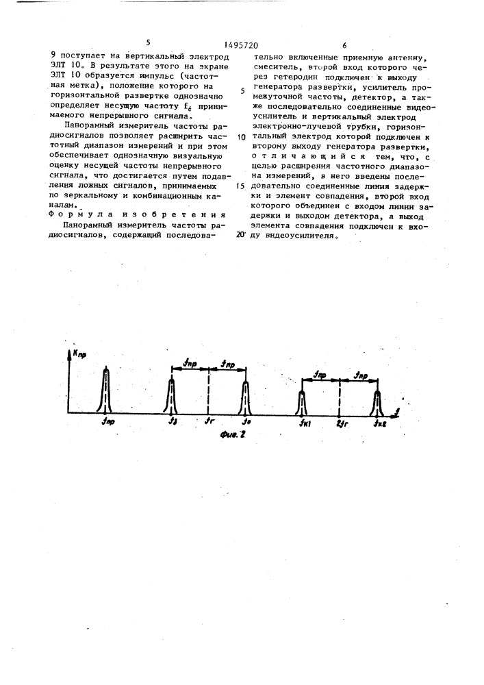 Панорамный измеритель частоты радиосигналов (патент 1495720)