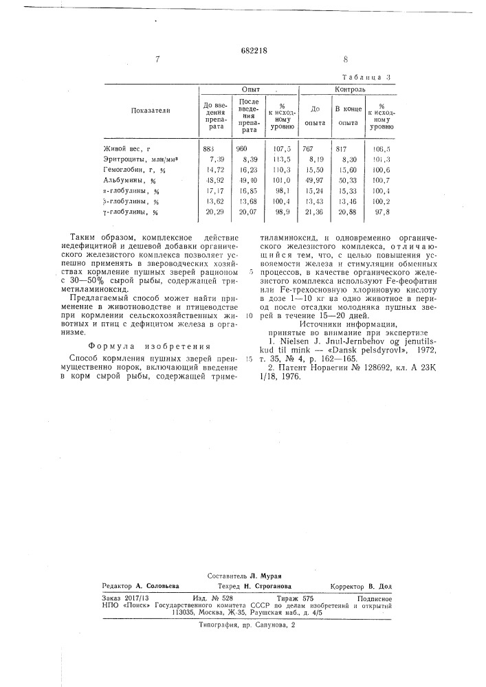 Способ кормления пушных зверей (патент 682218)