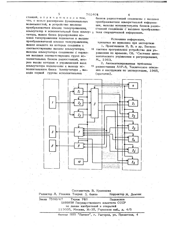 Устройство для сопряжения системы телемеханики с радиостанциями (патент 702401)