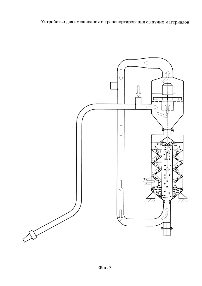 Устройство для транспортирования и смешивания сыпучих материалов (патент 2596184)