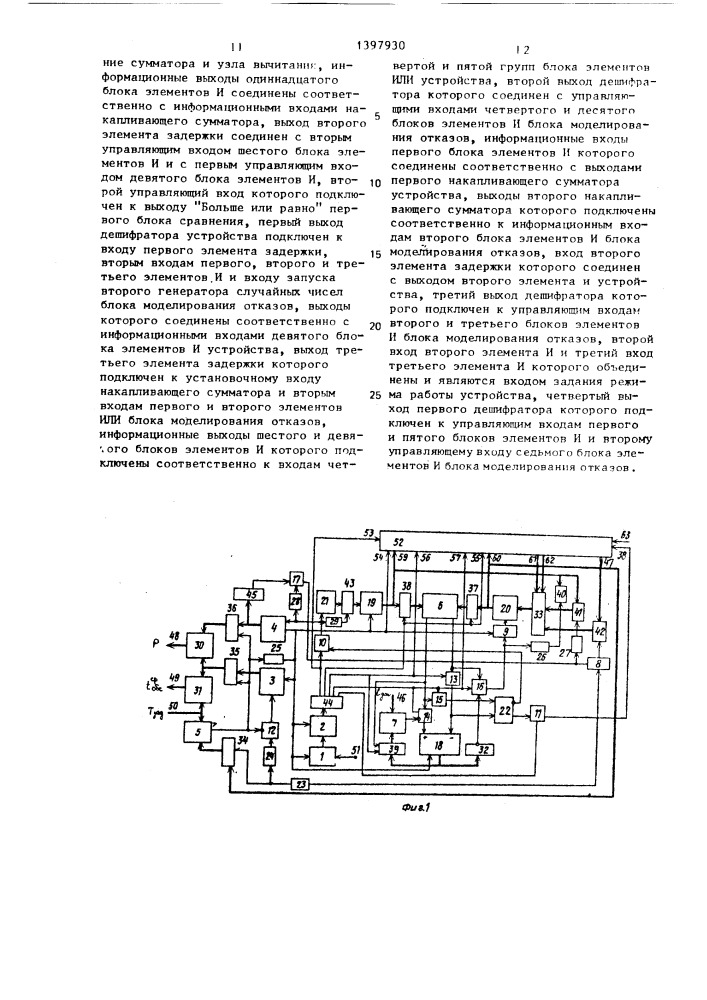 Устройство для моделирования систем массового обслуживания (патент 1397930)