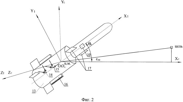 Способ комбинированного наведения малогабаритной ракеты с отделяемой двигательной установкой и система наведения для его осуществления (патент 2569046)