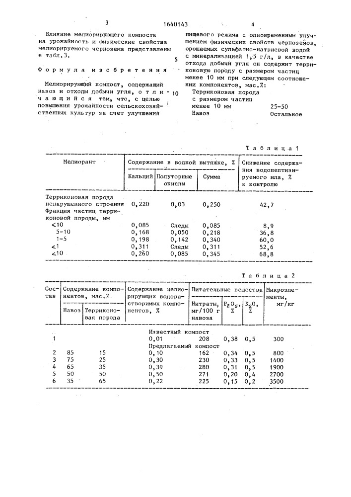 Мелиорирующий компост (патент 1640143)