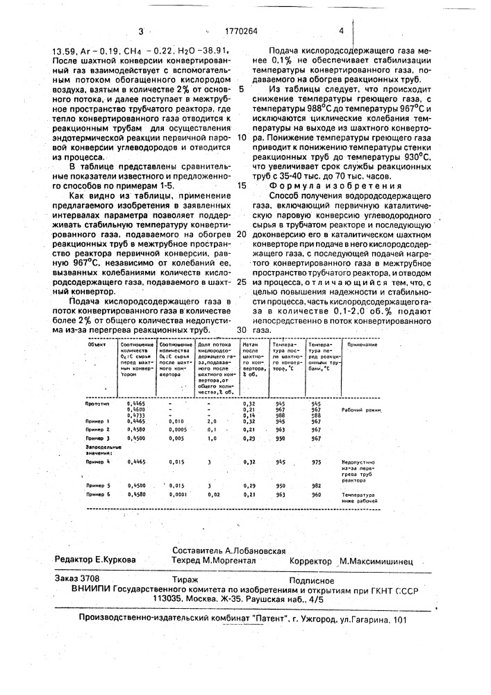 Способ получения водородсодержащего газа (патент 1770264)