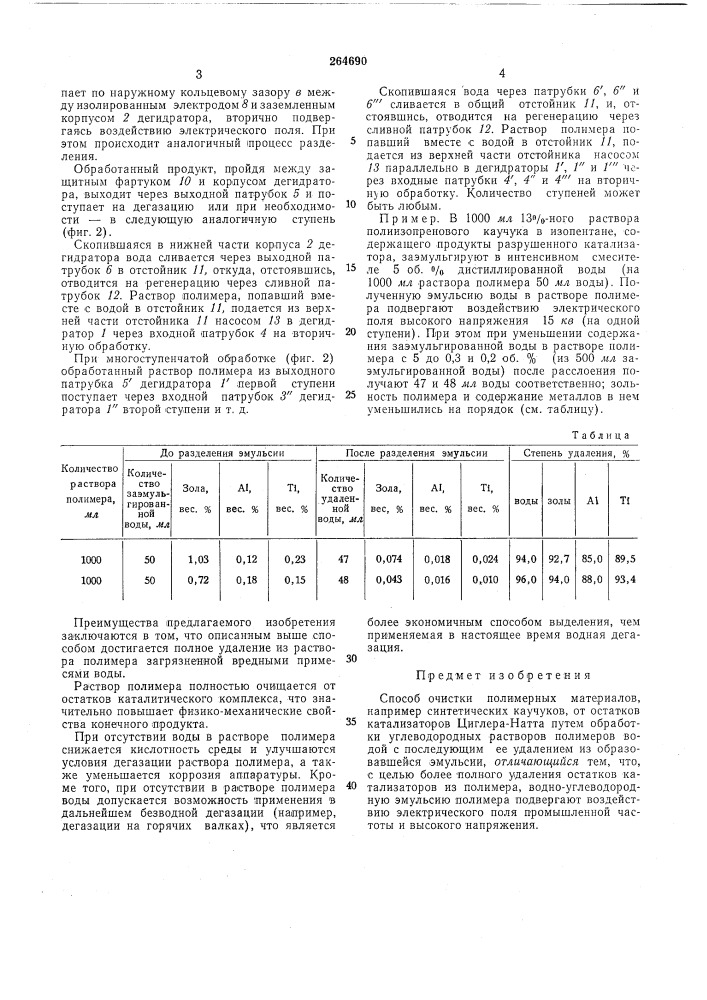 Способ очистки полимерных материалов (патент 264690)