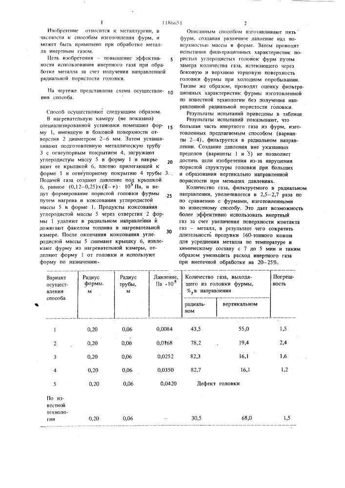 Способ изготовления фурмы для продувки металла инертным газом (патент 1186651)