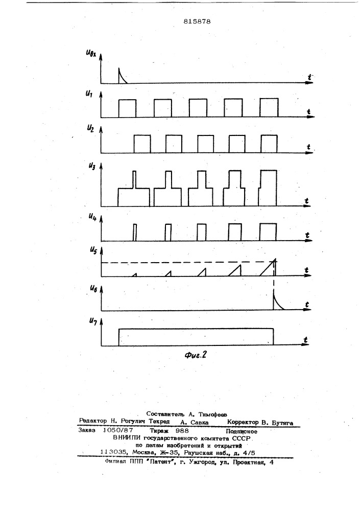 Формирователь импульсов (патент 815878)