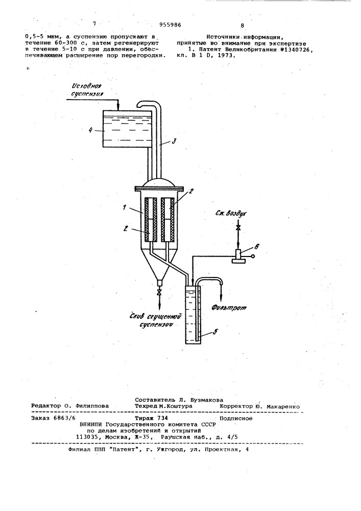 Способ фильтрации суспензии (патент 955986)