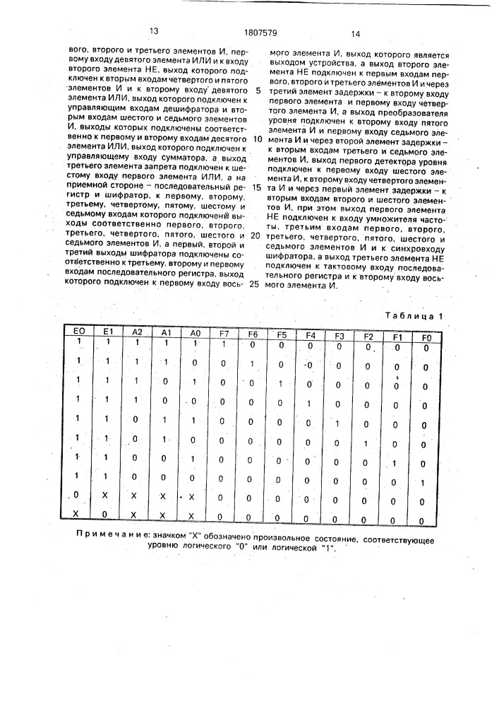 Устройство для передачи и приема дискретной информации (патент 1807579)