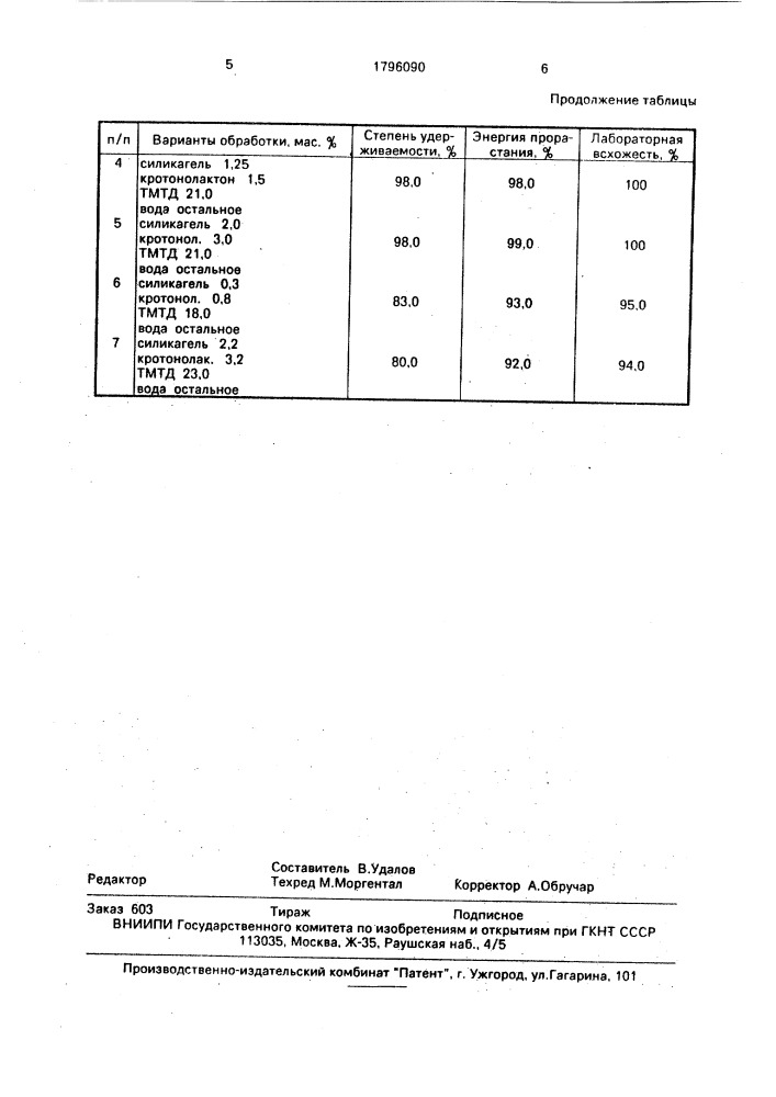 Состав для предпосевной обработки семян (патент 1796090)
