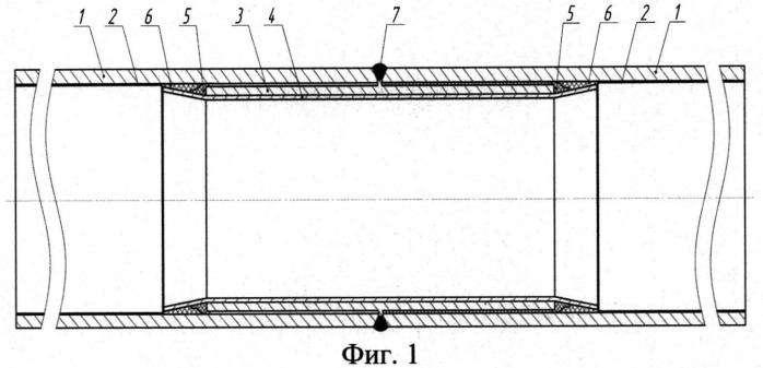 Сварное соединение труб с внутренним покрытием (патент 2532473)