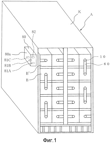 Система батарей, система электроснабжения для электрических рельсовых транспортных средств и батарейный модуль (патент 2516296)