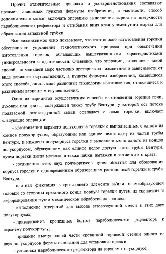 Горелка печи, духовки или гриля, а также способ изготовления упомянутой горелки (патент 2319071)