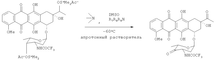 Синтез эпирубицина из 13-дигидродаунорубицина (патент 2440363)