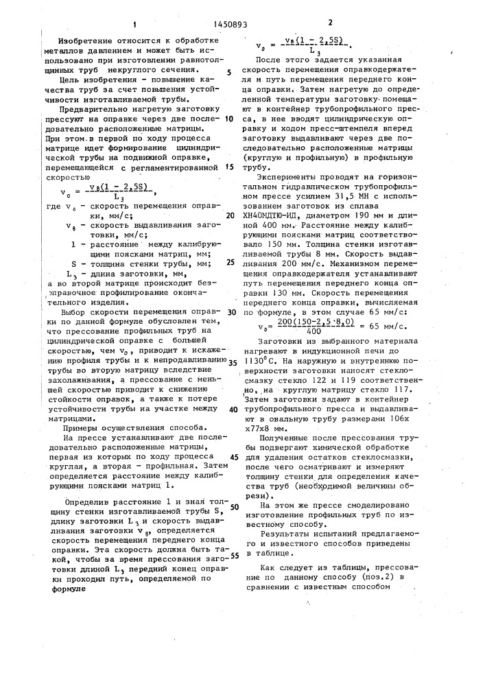 Способ изготовления профильных труб (патент 1450893)