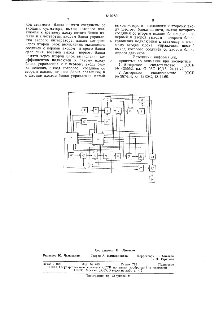 Устройство для сжатия данных (патент 640289)