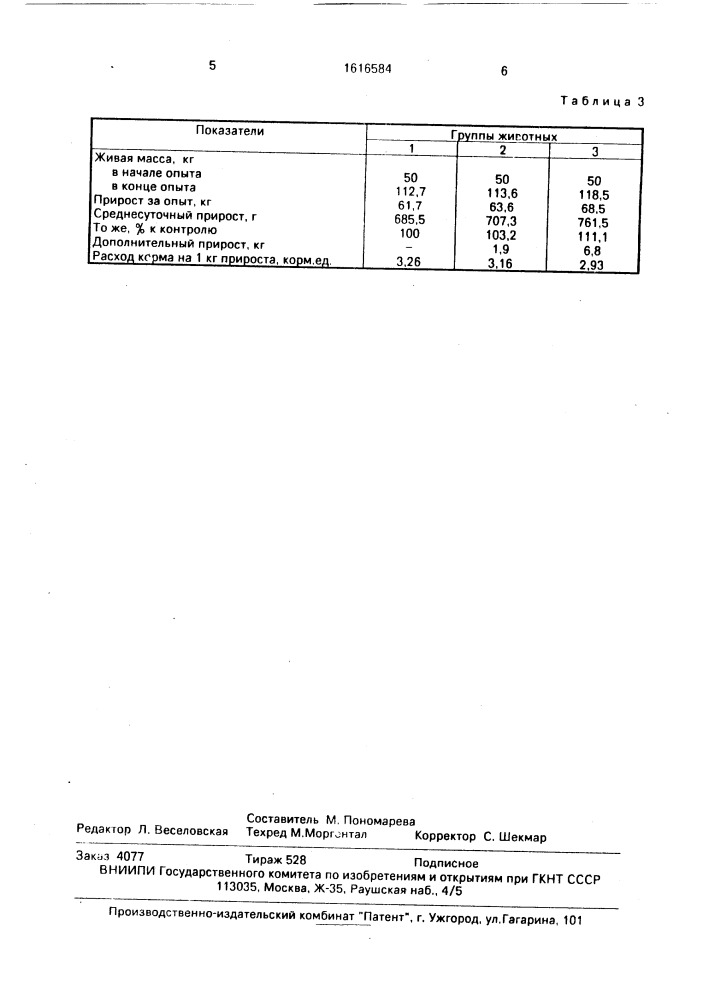 Способ кормления молодняка сельскохозяйственных животных (патент 1616584)