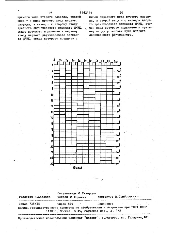 Двоично-десятичный счетчик в коде 8-4-2-1 (патент 1462474)