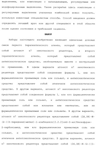 Комбинация агонистов альфа 7 никотиновых рецепторов и антипсихотических средств (патент 2481123)