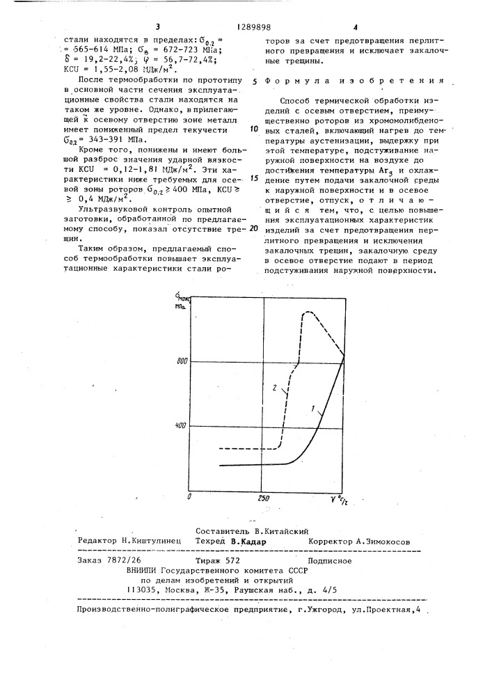 Способ термической обработки изделий с осевым отверстием (патент 1289898)