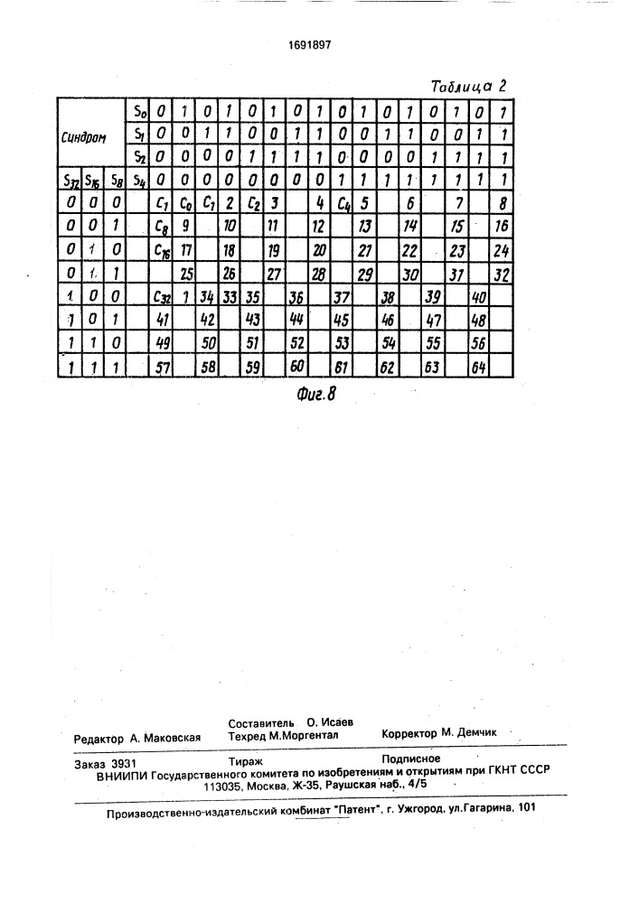 Устройство для хранения информации с контролем (патент 1691897)