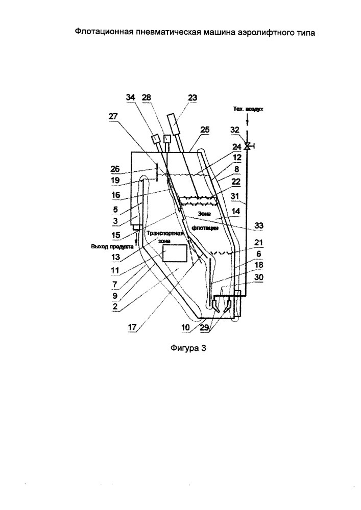 Флотационная пневматическая машина аэролифтного типа (патент 2595021)